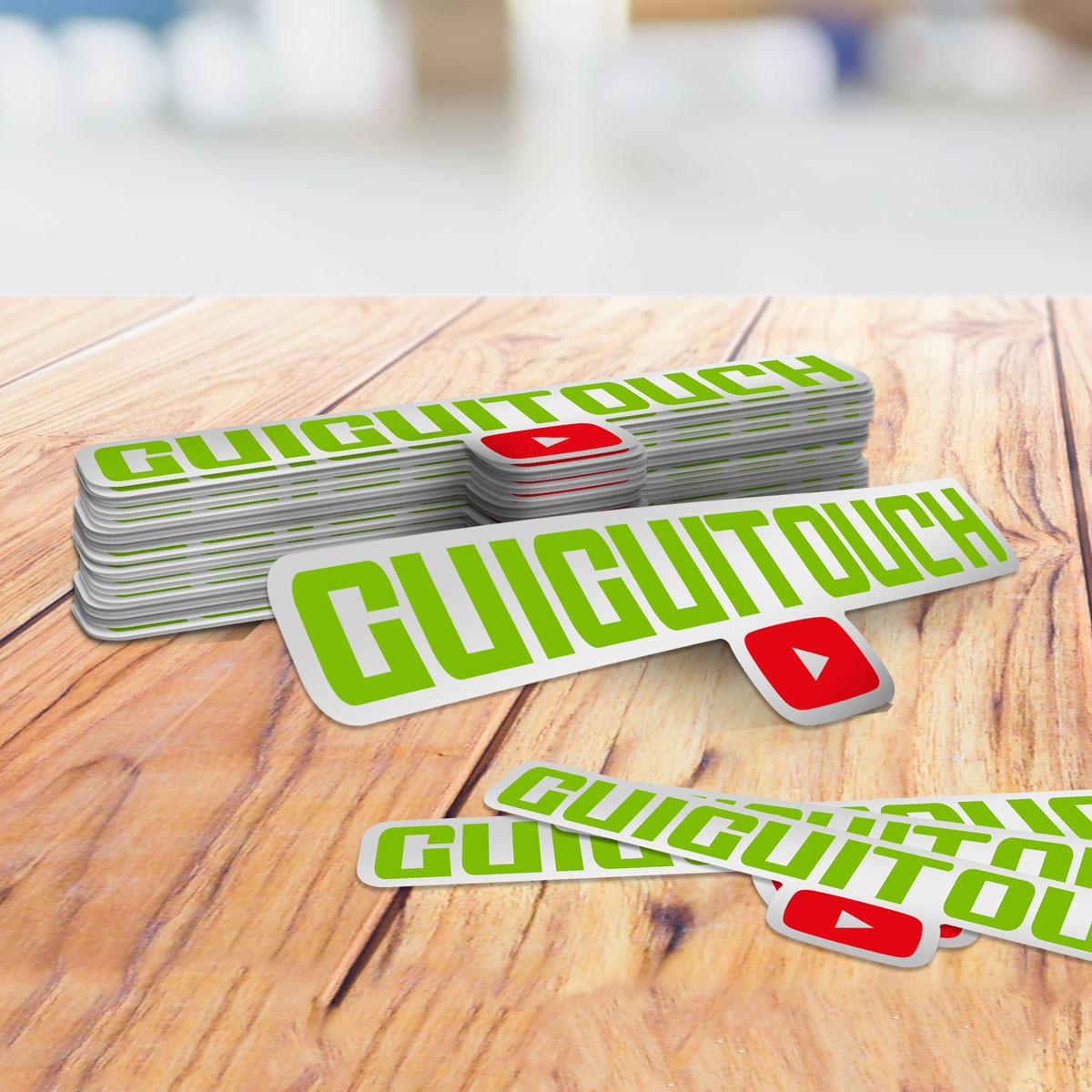 STICKERS "GUIGUITOUCH" Chrome et vert